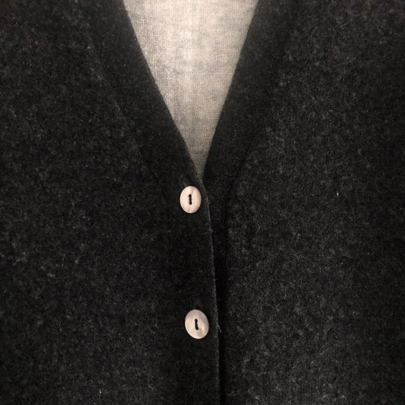 Kokun 100% Cashmere Cardigan Sweater in Charcoal Gray Sz S - Picture 5 of 8